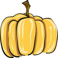 Yellow pumpkin ,illustration, vector on white background