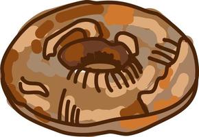 Glazed donut, illustration, vector on white background.