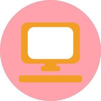 Yellow computer, illustration, vector on a white background.