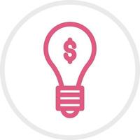 Money bulb, illustration, vector on a white background.