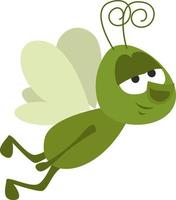 Flying grasshopper, illustration, vector on a white background.