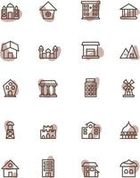 Brown buildings, illustration, vector on a white background.
