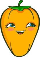 Happy yellow pepper, illustration, vector on white background