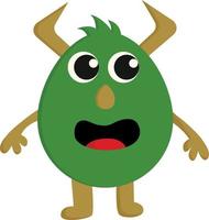 A green monster with a big mouth, vector or color illustration.