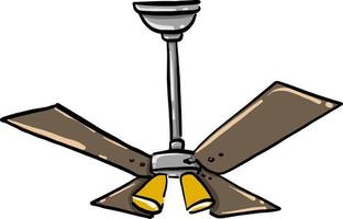 Ceiling fan, illustration, vector on white background