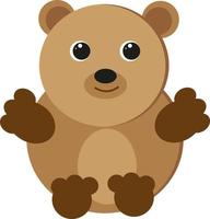 Cute Brown bear, illustration, vector on a white background.