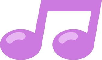 Purple music note, illustration, vector on a white background.