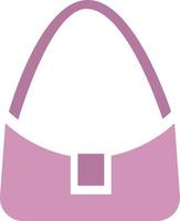 Pink bag with a shoulder strap, illustration, vector on white background.