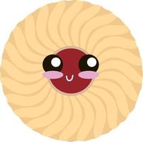 Cute spiral cookie, illustration, vector on white background.