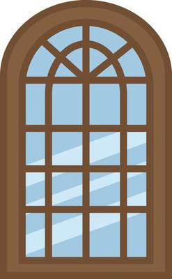 Old home window, illustration, vector, on a white background.