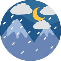 Snowy clouds in the mountains, illustration, vector, on a white background. vector