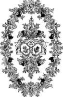 Cover is made out of cambric, vintage engraving. vector