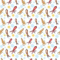 Squid pattern, illustration, vector on white background.