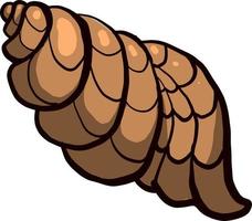 Brown shell, illustration, vector on white background