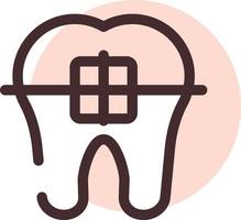 Tooth braces, illustration, vector on a white background.
