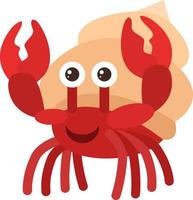 Happy crab, illustration, vector on white background.