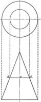 Intersection Of Cone And A Plane, vintage illustration. vector