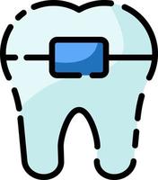 Dental brackets, illustration, vector on a white background.