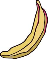plátano plano, ilustración, vector sobre fondo blanco.