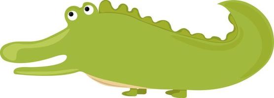 Green crocodile, illustration, vector on white background.