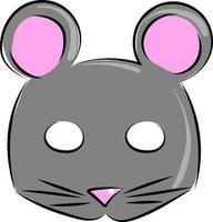 Mouse mask, illustration, vector on white background.