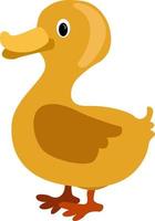 Brown duck, illustration, vector on white background.