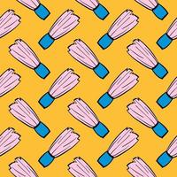 Shaving brush,seamless pattern on yellow background. vector