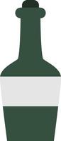 Green eggnog bottle, illustration, on a white background. vector