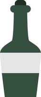 Green eggnog bottle, illustration, on a white background. vector