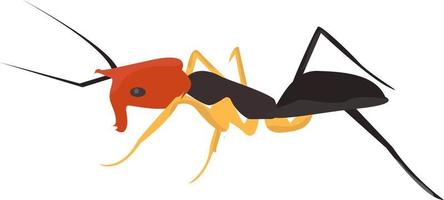 Weird ant, illustration, vector on white background