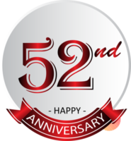 52nd anniversary celebration label png