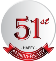 etiqueta de celebración del 51 aniversario png