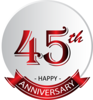 45th anniversary celebration label png