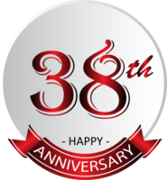 38 ° anniversario celebrazione etichetta png