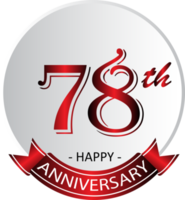 etiqueta de celebración del 78 aniversario png