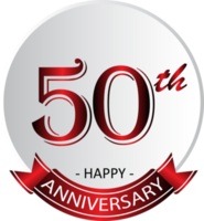 etiqueta de celebración del 50 aniversario png