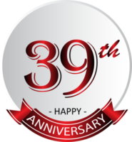 39th anniversary celebration label png