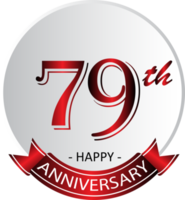 79th anniversary celebration label png