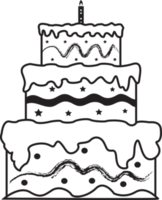 ilustração de elemento de decoração de bolo de aniversário png