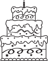 illustration d'élément de décoration de gâteau d'anniversaire png