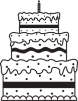 ilustração de elemento de decoração de bolo de aniversário png