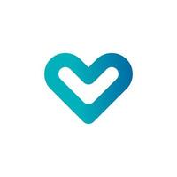 Blue Heart Logo Design Template vector