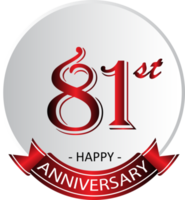 etiqueta de celebración del 81 aniversario png