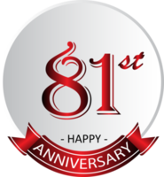 81° anniversario celebrazione etichetta png