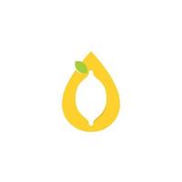 Lime Logo Design Vector With Silhouette Lime On Drop Water Symbol