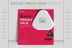 Black Friday super sale with special offer social media post, banner template design for marketing vector