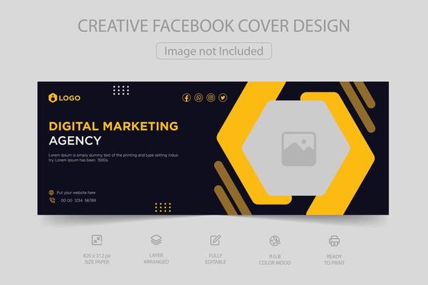 Digital marketing agency live webinar and corporate Facebook cover design and social media banner template