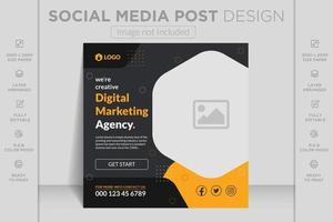 Digital marketing agency live webinar and corporate Instagram post and social media banner template vector