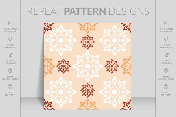Luxury hand drawn vintage 3d seamless ornamental colorful flowers floral pattern design background