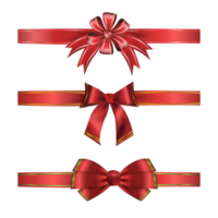 arcos de regalo de cinta roja de lujo arco decorativo, conjunto 3d png